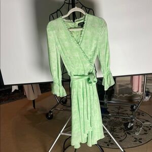 Tahari Light Green Ruffle Dress